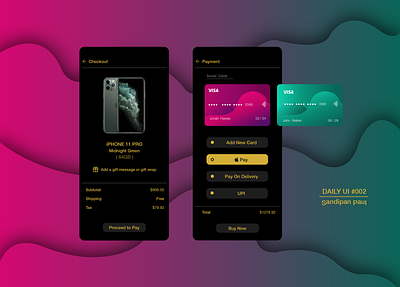 Checkout Page | Daily UI #002 002 app app design checkout checkout page credit card daily ui 002 dailyui 002 dailyuichallenge debut mobile app design payment payment gateway payment method ui uiux user experience design user interface design ux