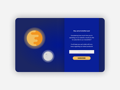 Daily UI 026 - Subscribe app daily ui dailyui dailyui 026 dailyui026 design figma illustration moon planet subscribe sun ui ux