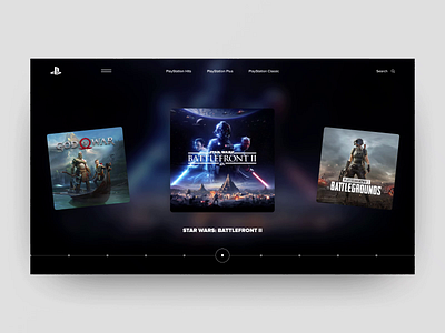 PlayStation Games Slider animation colors design elements games inspiration interaction design interface layout motion design navigation slider style ui ux design web