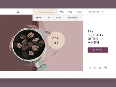coffee shop - web design coffee colors design icons illustration vector web illustration
