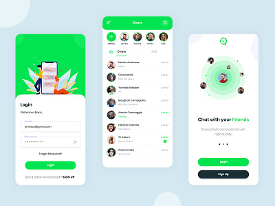 Talk App app design chat app design ui ux vector