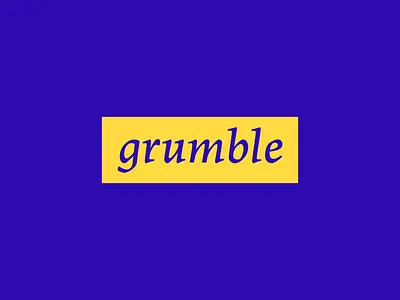 grumble after effects animated animation blue design kinetic type minimal motion motion design motion graphics simple type typography yellow