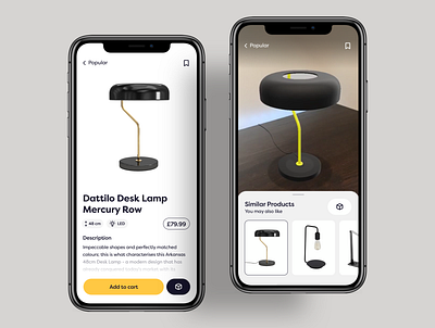 Work Space App - AR Prototype app design apple augmentedreality camera clean interface lamp mobile ui product prototype setup ui uidesign user experience user interface ux