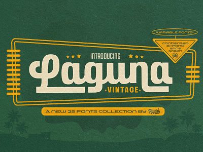 Laguna Vintage aiyari block condensed dingbat display font bundle font collection hand lettering open type opentype retro sans script typeface vintage