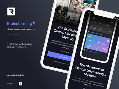 Brainstorming UI Style Kit - Onboarding category app design figma figmadesign flat onboarding ui ux