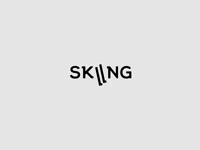 Logotype 02 | Skiing design flat icon illustration illustrator lettering logo minimal typography vector