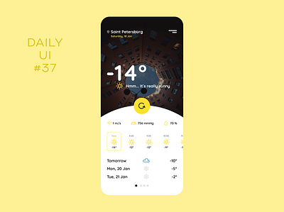 Weather app app dailyui design mobile mobile app mobile design mobile ui sunny ui weather weather app weather forecast