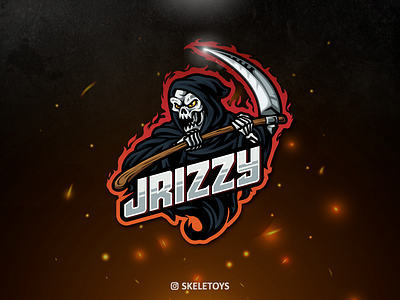 reapers mascot cartoon character esport esportlogo illustration logo mascot mascot character reaper skull skull art skull logo twitch logo vector