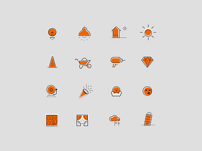 Real Estate Icon Set design icon iconset illustration set ui ux website white