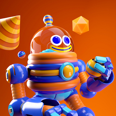 ROBOT 3d c4d character illustration octane render robot vector