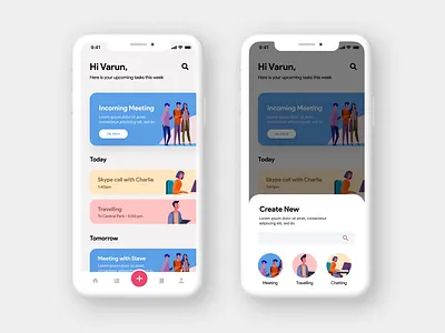 Task Planner App UI 2d app branding calender clean ui concept design dribbble figma google design illustrations iphone meeting app mockup redesign schedule task list travel app ui ux