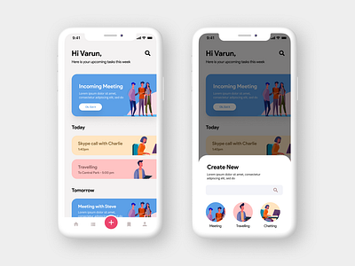 Task Planner App UI 2d app branding calender clean ui concept design dribbble figma google design illustrations iphone meeting app mockup redesign schedule task list travel app ui ux