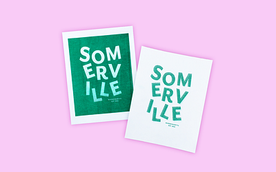 Somerville Risograph Prints design flat illustration illustrator massachusetts print printmaking riso risograph somerville typography