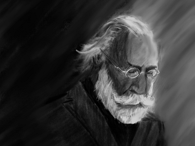 Graceful Old Man art charcoal digital fashion illustration ipad pro old man painting procreate stylish