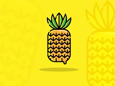Pineapple icon flat illustration fruit icon illustration logo minimal monogram pineapple symbol
