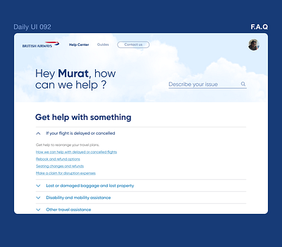 Daily UI 092 - FAQ daily 100 challenge daily ui dailyui faq help center ui uiux ux