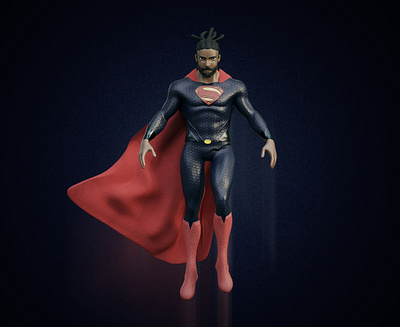 Seattle Superman 3d 3d art b3d blender character design dribbble hero modeling render shot superhero superman