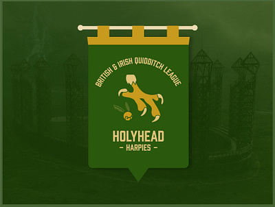 Holyhead Harpies Quidditch Banner dribbbleweeklywarmup harry potter pennant quidditch