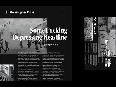 "THE NEWS" blog branding design editorial homepage layout minimal news satire simple web web design