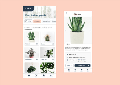 Mobile Plant Store Design ecommerce site mobile mobiledesign plant store plants product page ux design