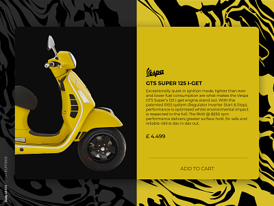 Daily UI 012 - SingleProduct add daily 100 challenge dailyui dailyui012 dailyuichallenge design scooter single single product ui uidesign uiux userinterface uxdesign vespa webdesigner yellow