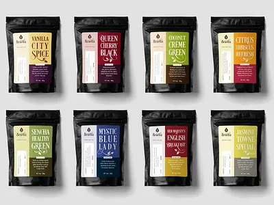 Bruetta Packaging branding instructional illustration label and box design label design packaging packaging design tea pouch