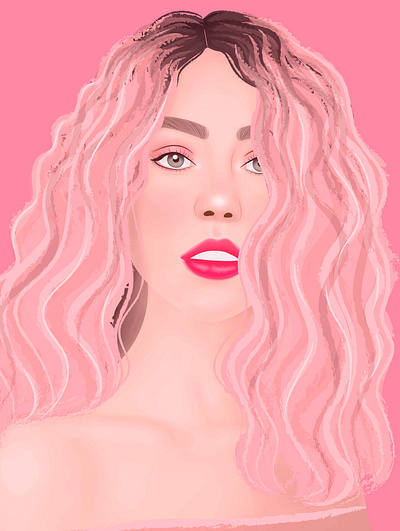 Rosee art cabello cabello rosa chica design digital diseño ilustración rosa