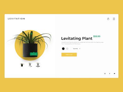 Plant Shop | Daily UI #02 black challenge concept dailyui design ecommerce app figma green plant shop shopping cart ui ux website white yellow