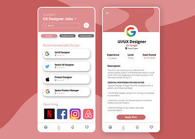 Job Listing dailyui dailyuichallenge ios app job application job listing