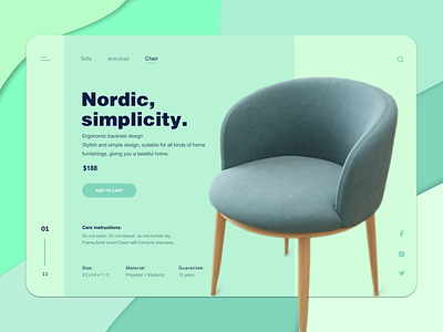 Nordic chair design ui web