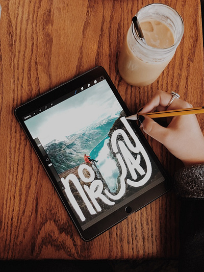 Wandering Wednesday | Norway coffee design hand lettering ipad lake lettering mountain norway photography procreate sky