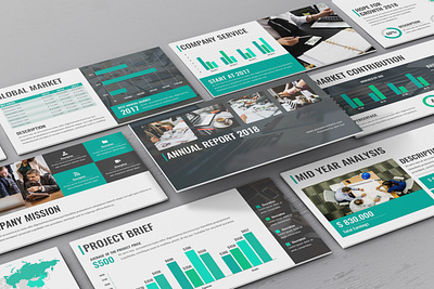 Annual Report - Powerpoint Template business presentation clean finance lookbook minimal pitchdeck powerpoint template presentation simple slides
