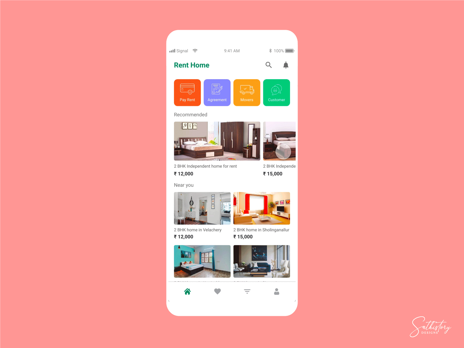 Schedule to visit Rent Home adobe aftereffect animation app creative design designthursday dribbble home illustration nmwdesigns purchase rent schedule ui xd