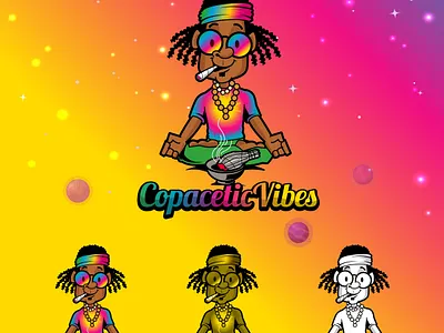 COPACETIC VIBES branding cartoon illustration illustrator logo