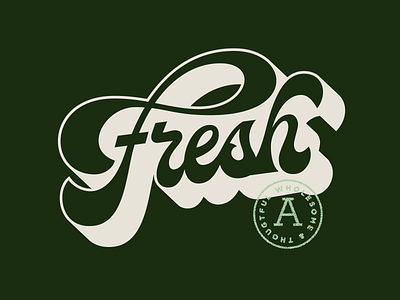 Fresh fresh lettering produce retro script type typography vintage