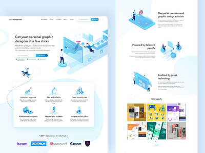 ManyPixels Landing Page blue clean design gradient illustration landing page ui ux