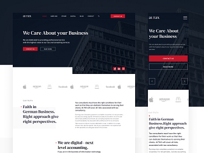 Tax landing page accounting black building dark design landing design layout logo mobile ui red tax ui ux web