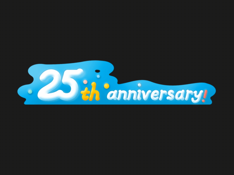 25th anniversary logo of Tooniverse design illustrator motion graphic motiongraphic slime sujin vector