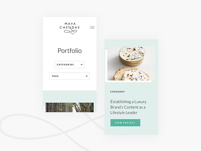 Maya Chendke Mobile clean design flat light logo minimal simple teal ui web web design website white