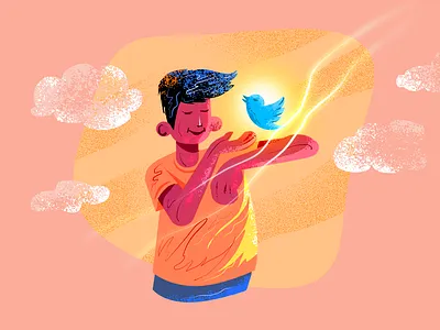 The twitter bird animal design illustraion newsfeed social network socialmedia twitter twitter feed twitter icon ui