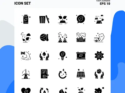Save The World Solid Icon Set