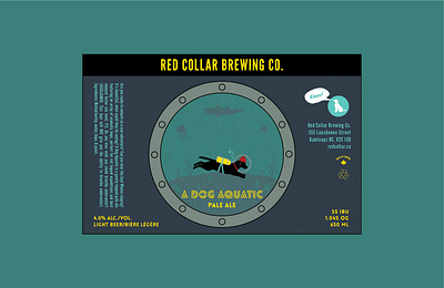 "A Dog Aquatic" Pale Ale a dog aquatic aquatic themed artwork beer label british columbia craft beer design illustration pale ale print the life aquatic vector wes anderson