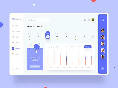 🧠 Answrs Dashboard Exploration 📊 calendar chart chat clean dashboad dashboard app dashboard design dashboard ui desktop app finance finance app graph menu minimal purple users yonke