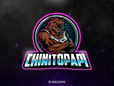 CHNITOPAPI bear bear logo cartoon character esport esportlogo galaxy illustration logo mascot mascot character mascot design retro retrowave vector