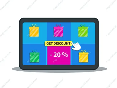 Online shopping app, discount, promotion app box business buy discount ecommerce flat gift icon madicallandart marketing mobile offer online promotion shop smartphone special store tablet