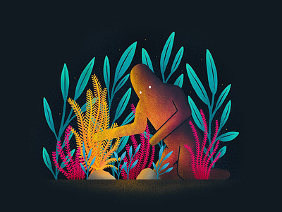 Energy brushes characters crystal forests gardens glow illustration moon negativespace night noise brush plants portal procreate rockstar space textures universe woods