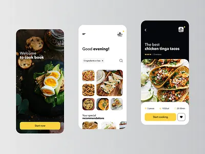 Food Receipts App android app clean contrast food ios minimal mobile ui ux