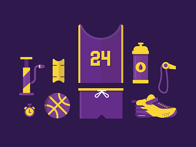 RIP Kobe art basketball flatdesign illustration illustration art illustrator kobe kobebryant lakers simple design vector illustration