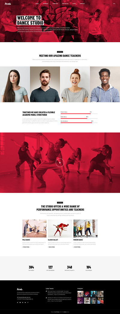 Pointe Dance Studio creative dance portfolio professional studio typography upqode webdesign wordpress wordpress design wordpress development wordpress theme