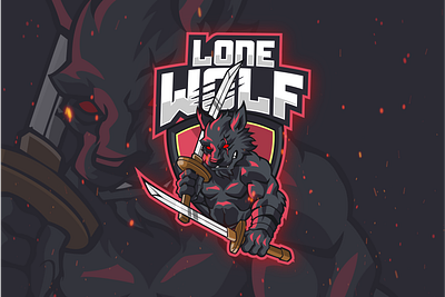 lone wolf esport logo cartoon logo design esport esport logo illustration logo logo design mascot logo vector wolf wolf logo